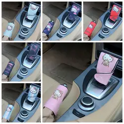 Kawaii Genuine Sanrio Car Gearbox Gear Lever Protective Cover Hello Kitty Auto Parts Decorative Protective Cover Anti-Wear