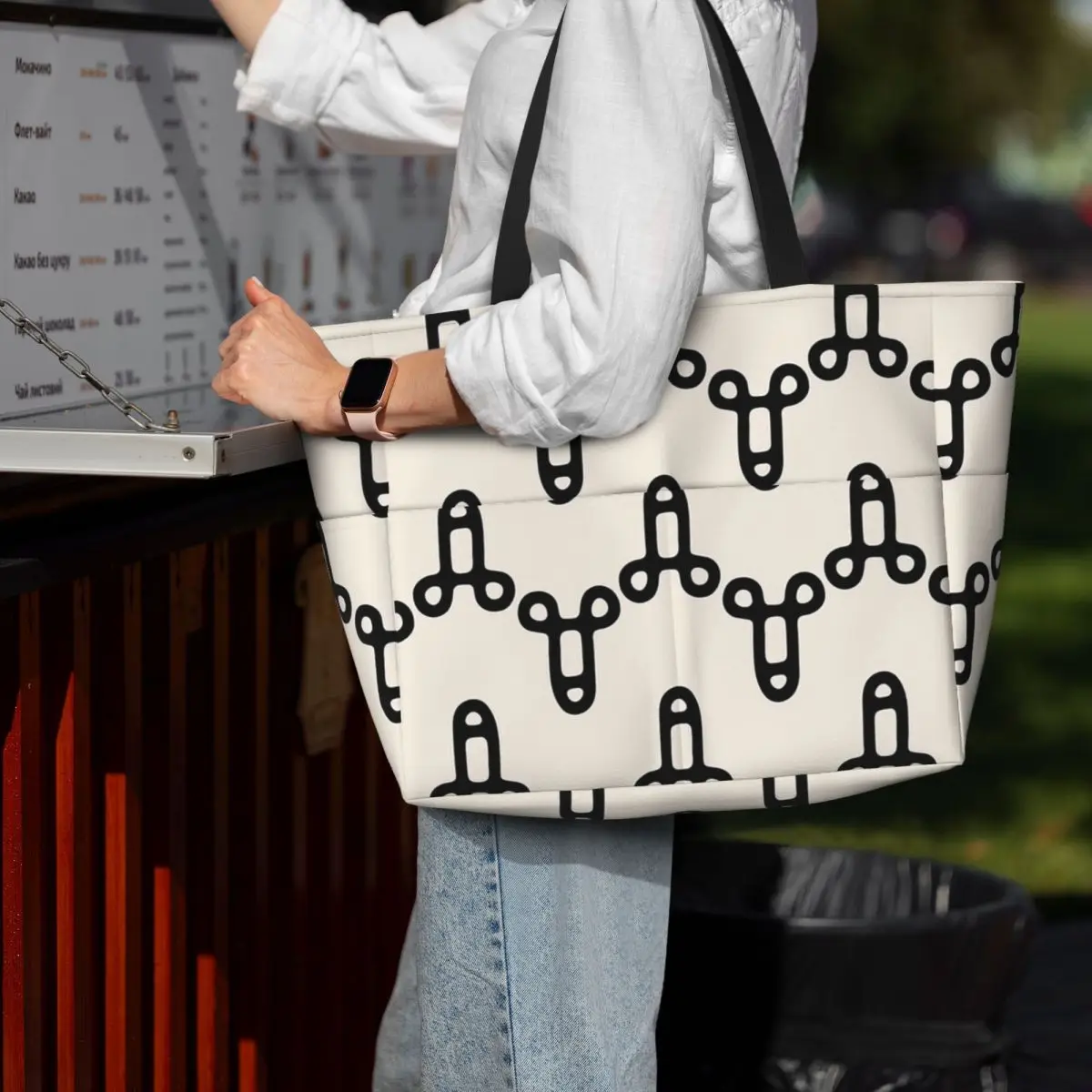 Penis Icon Pattern Light Beach Tote Bag Sport Gym Yoga Duffle Large Tote Bag Women Travel Bag Fitness bag