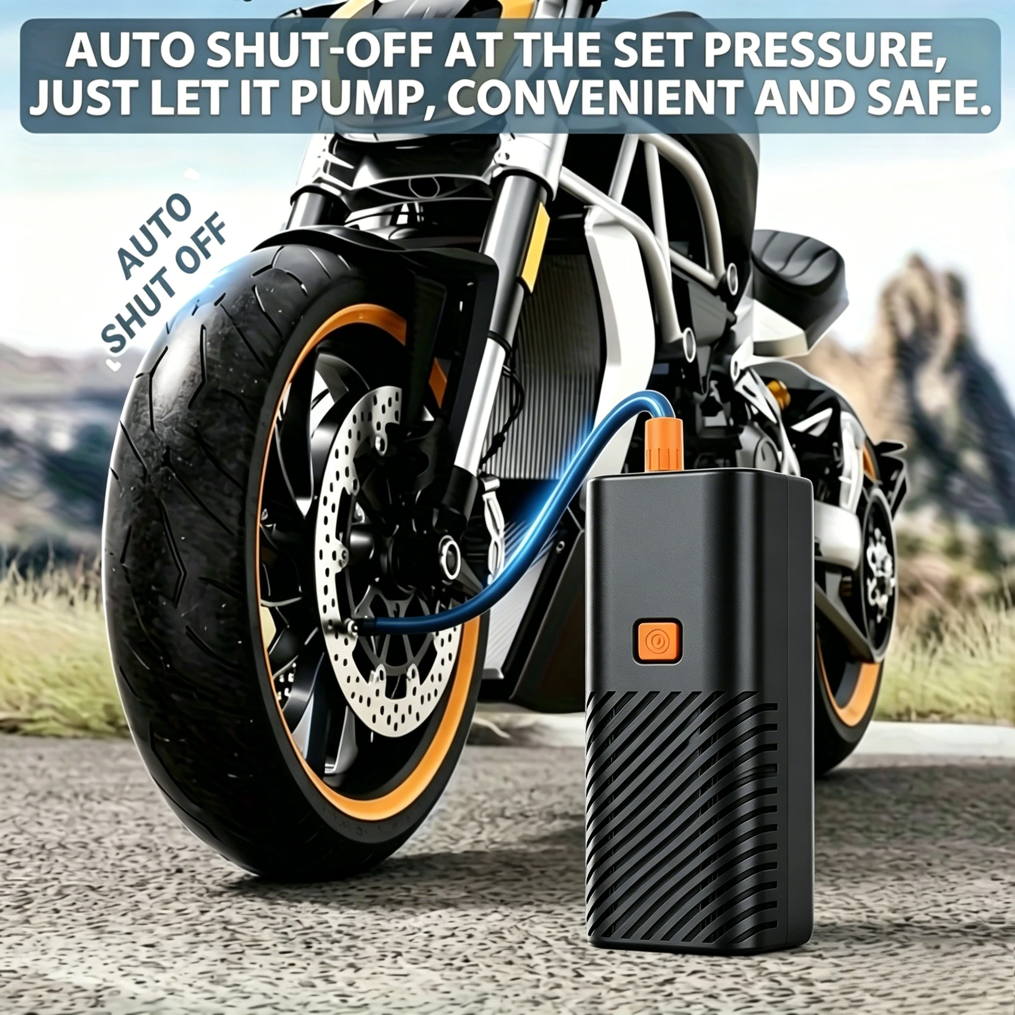 POWNYM handheld wireless tire air pump 150PSI, wired inflation pump does not include battery charging tire inflator, suitable for vehicles, bicycles, and inflatable sports balls