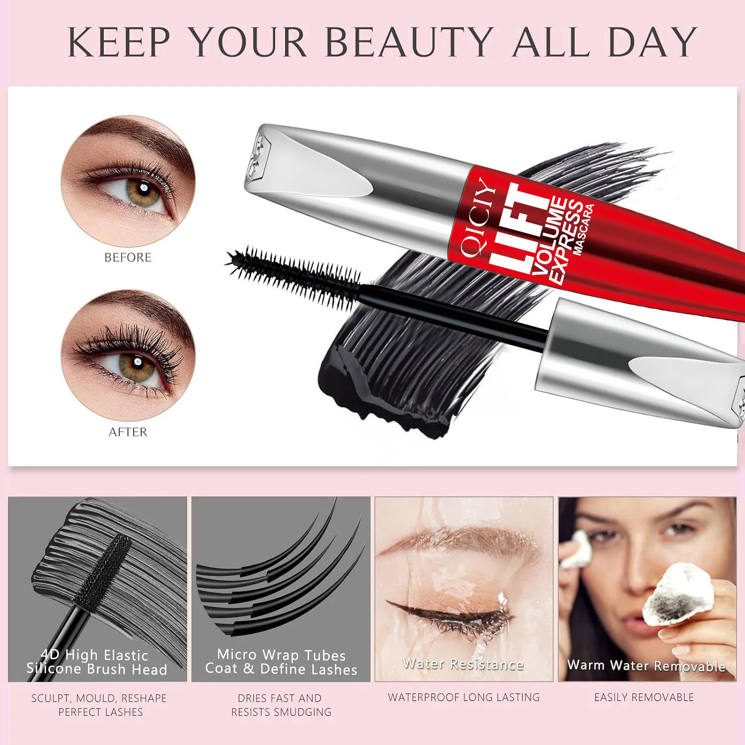 QICIY cross-border special mascara slender curl waterproof and sweat-proof eyelash primer