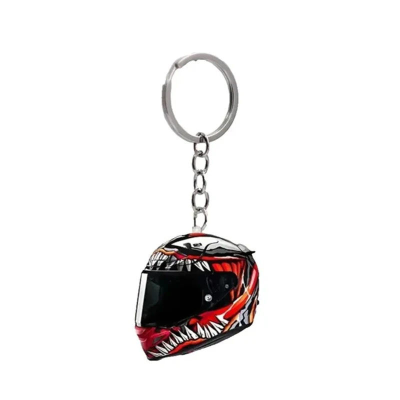 Schlüsselanhänger Helm 2D Flach Mode Stereo Motorradhelme Sicherheit Auto Tasche Autoschlüsselring Schlüsselanhänger Geschenk Schmuck – Detail 6