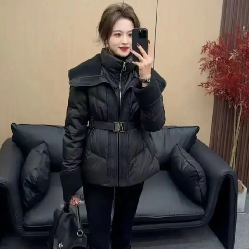 

Stylish Lamb Fur Patchwork Collar Cotton Jacket Trendy Winter New Arrival Elegant Commute City Style