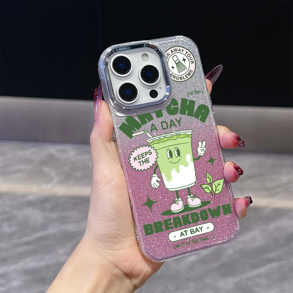 마치밀크티 플레이팅 투명 폰케이스 (OPPO Reno2 Reno4 Reno5 Reno6 Reno8 Reno11 Reno12 Reno13 Z T F Pro 4G 5G)