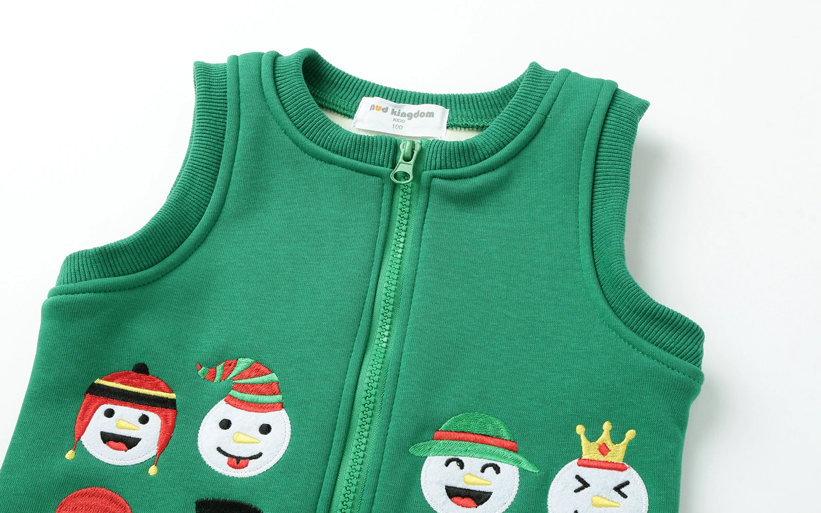 Mudkingdom Boys Girls Vest Jackets Warm Fleece Lined Thick Outerwear Christmas Snowman Sleeveless Jacket Full Zip Coat