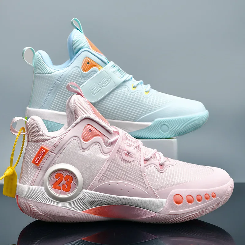 Velcro Basketball Shoes Boys Girls Older Children Teen Students Sneakers Combat Boots Sport Trainers