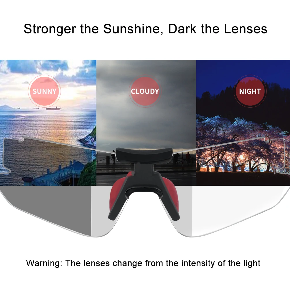 ROCKBROS Cycling Glasses Lightweight Photochromic Glasses UV400 Protection Sunglasses Men Women Outdoor Sports Cycling Eyewear