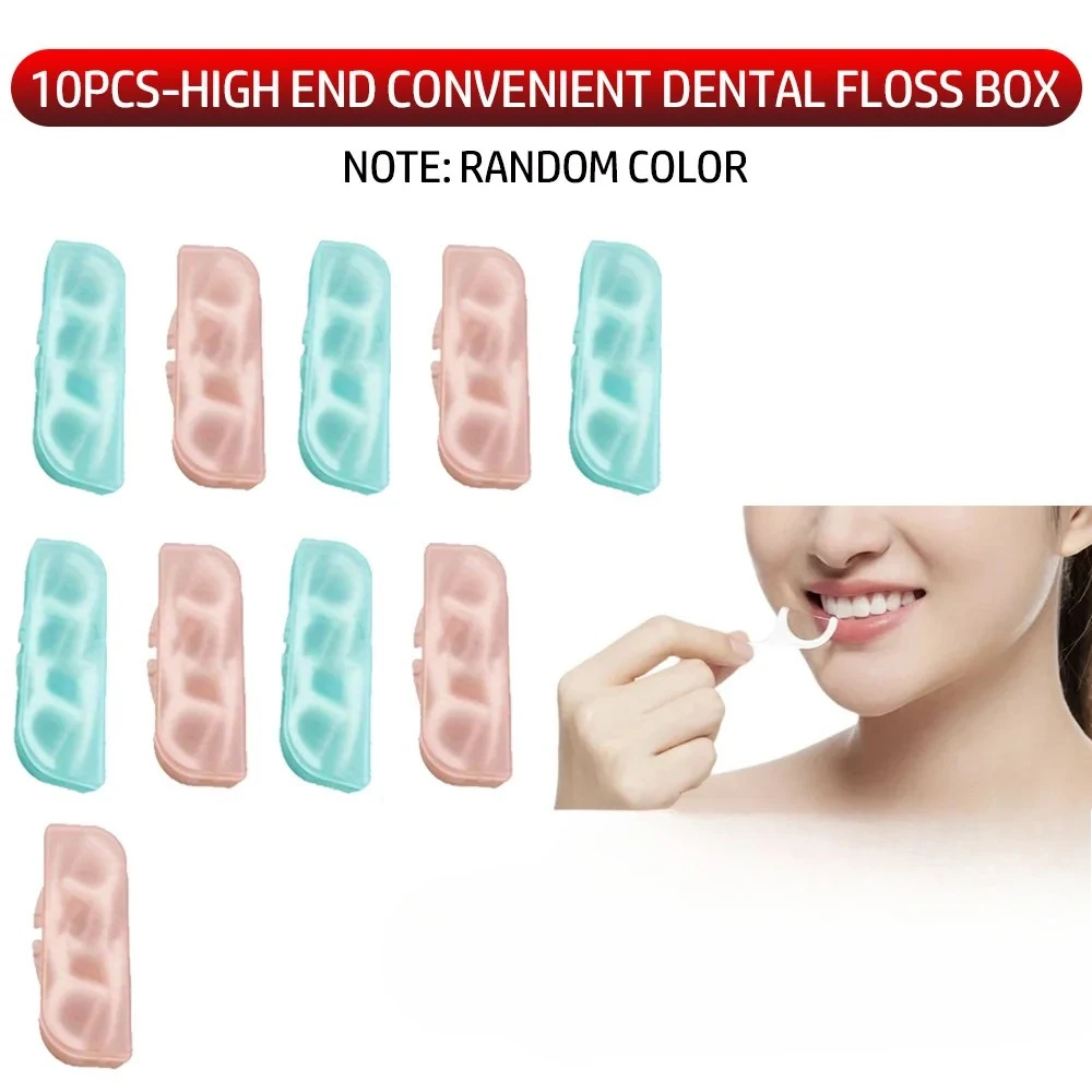 

Набор из 10 коробок для зубной нити - Домашняя высококачественная креативная коробка для зубочисток - Ультратонкая, легкая, роскошная - Портативная мини-ниточка для зубов