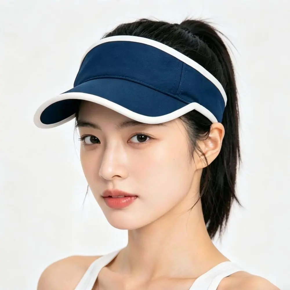 Adjustable Cotton Sun Visor Cap Breathable Unisex Sports Hat For Running Jogging Tennis Outdoor Fitness Protective Headwear