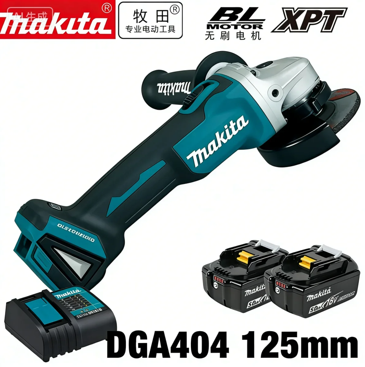 makita-dga404-bare-125mm-angle-grinder-18v-brushless-rechargeable-for-household-metal-cut-grind-diy-jobs-no-battery-included