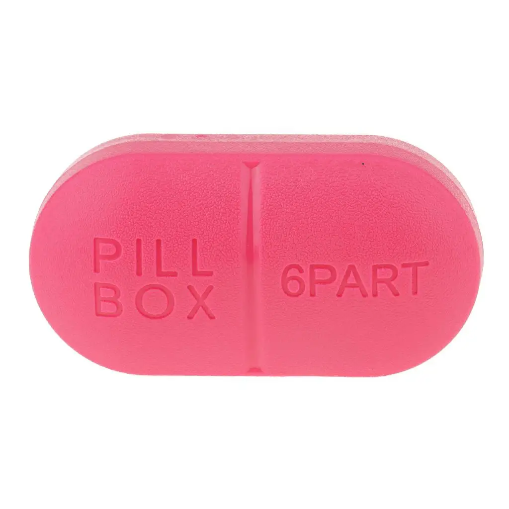 2-6pack 1pc Travel Pill Box Medicine Tablet Storage Vitamine Organiser Rose red