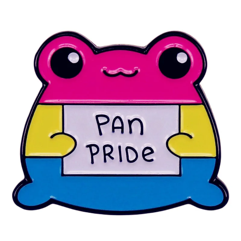 الكرتون قوس قزح فخر الضفدع المينا دبوس شارة مثلي الجنس لطيف الحيوان بروش زوجين ظهره دبوس موضة الملابس حقيبة الملحقات