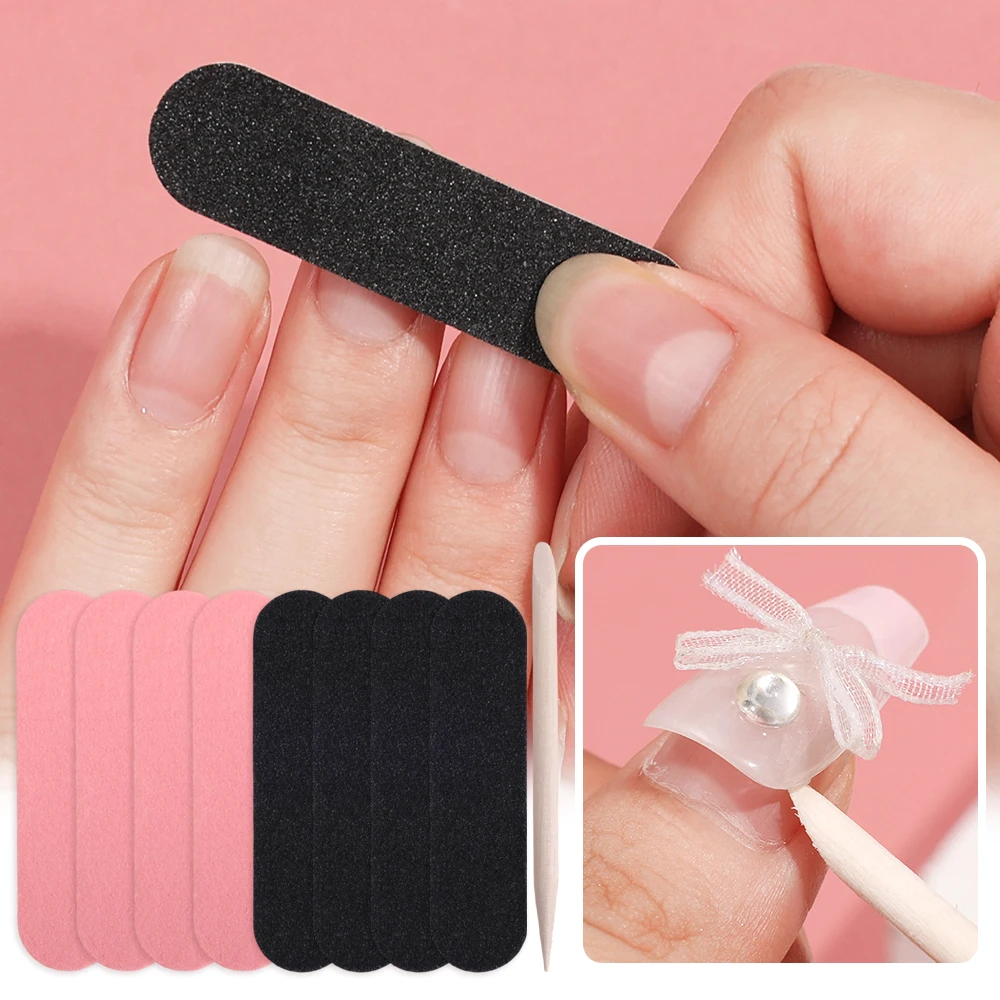 20PCS Mini Nail File Set Disposable Easy To Carry Sponge Nail Files Wood Material Nails Cleaning Care Kit Manicure Supplies Tool