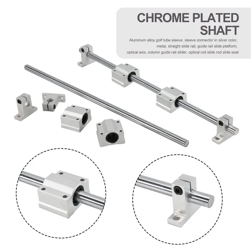 Must Have 10 Pieces / Set Of Optical Axis Linear Axis Od12mm 400Mm + SCS12UU Linear Bearing Seat + SK12 Bearing Support 12Mm 400