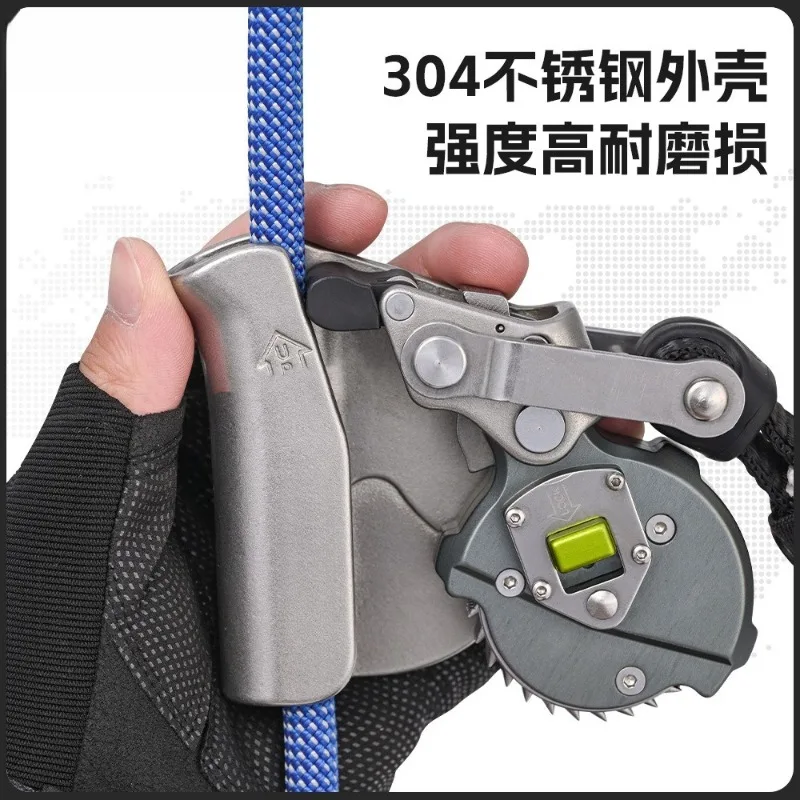 Stainless Steel Safety Fall Arrestor for Rappelling Climbing Caving Exploration