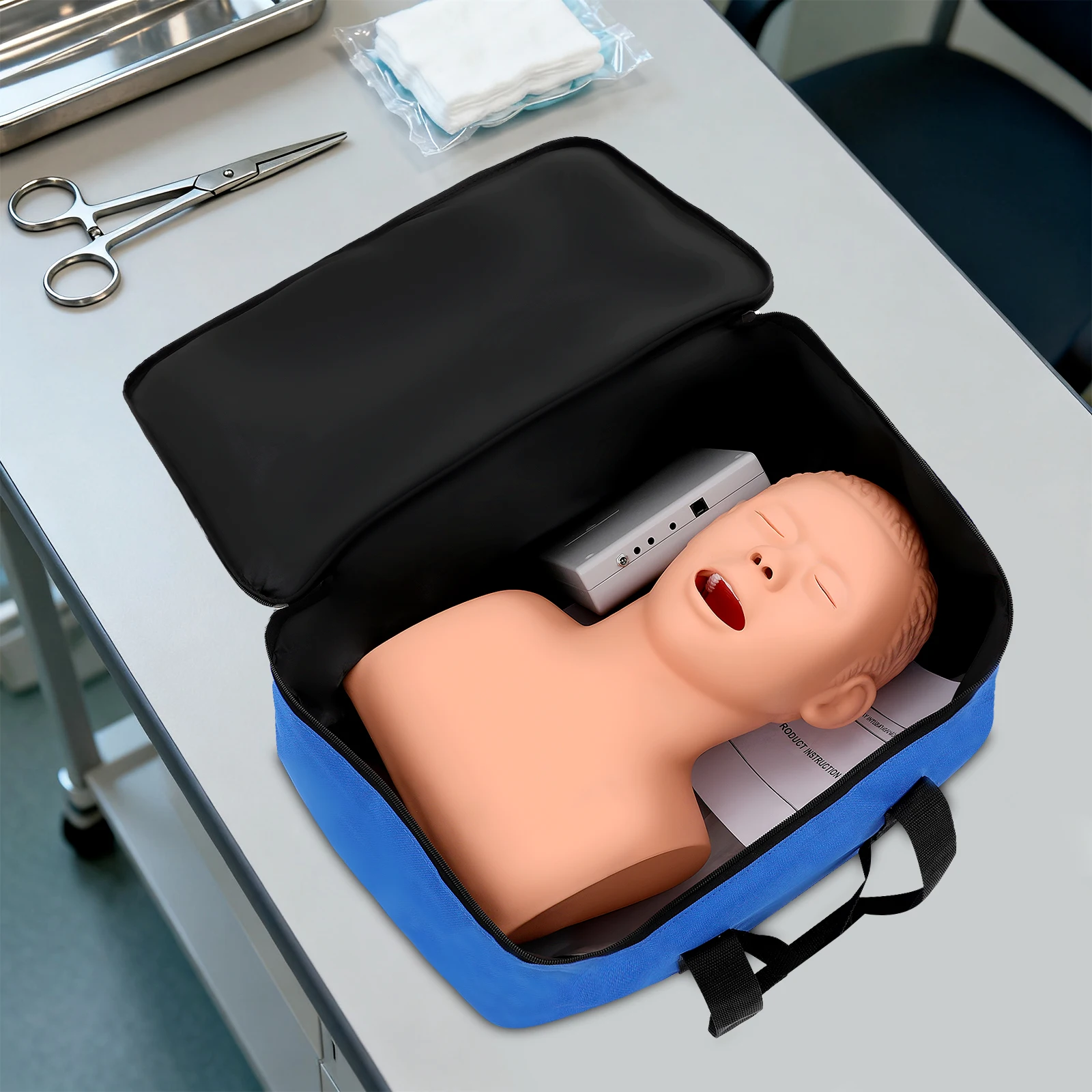 Electronic Intubation Model Oral Nasal Airway Training Manikin with Smart Alarm Light Monitor for Medical Teaching