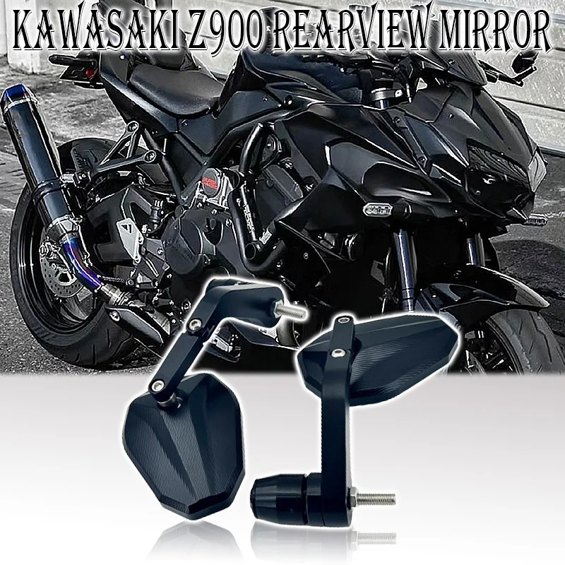 Z800 Motorcycle Mirrors For Kawasaki Z900 Z800 ZH2 Z1000 Z900RS CNC Aluminum Handlemirror Adjustable Folding Rearview Mirror Kit