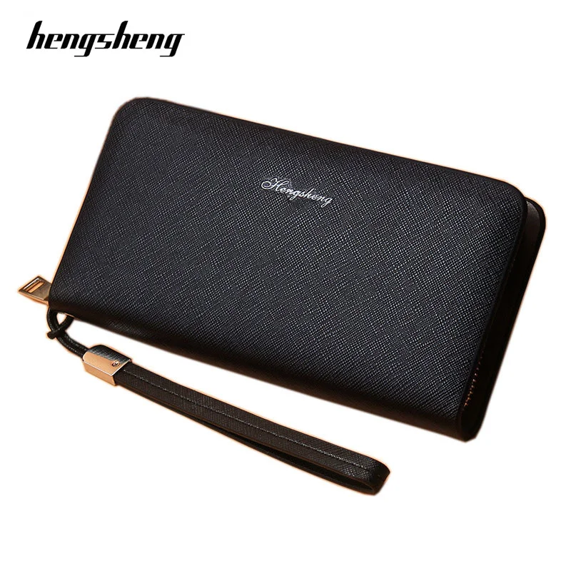 

Designer Men Wallets Famous Brand Long Clutch Male Money Purses Wrist Strap Big Capacity Phone Bag Card Holder