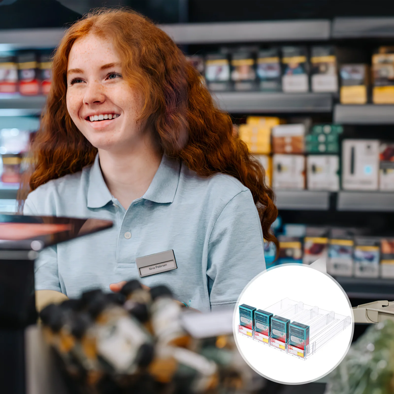 

4 Pcs Cigarette Rack Cigarettes Display Dispenser Accessories Shelf Auto-push Showcase