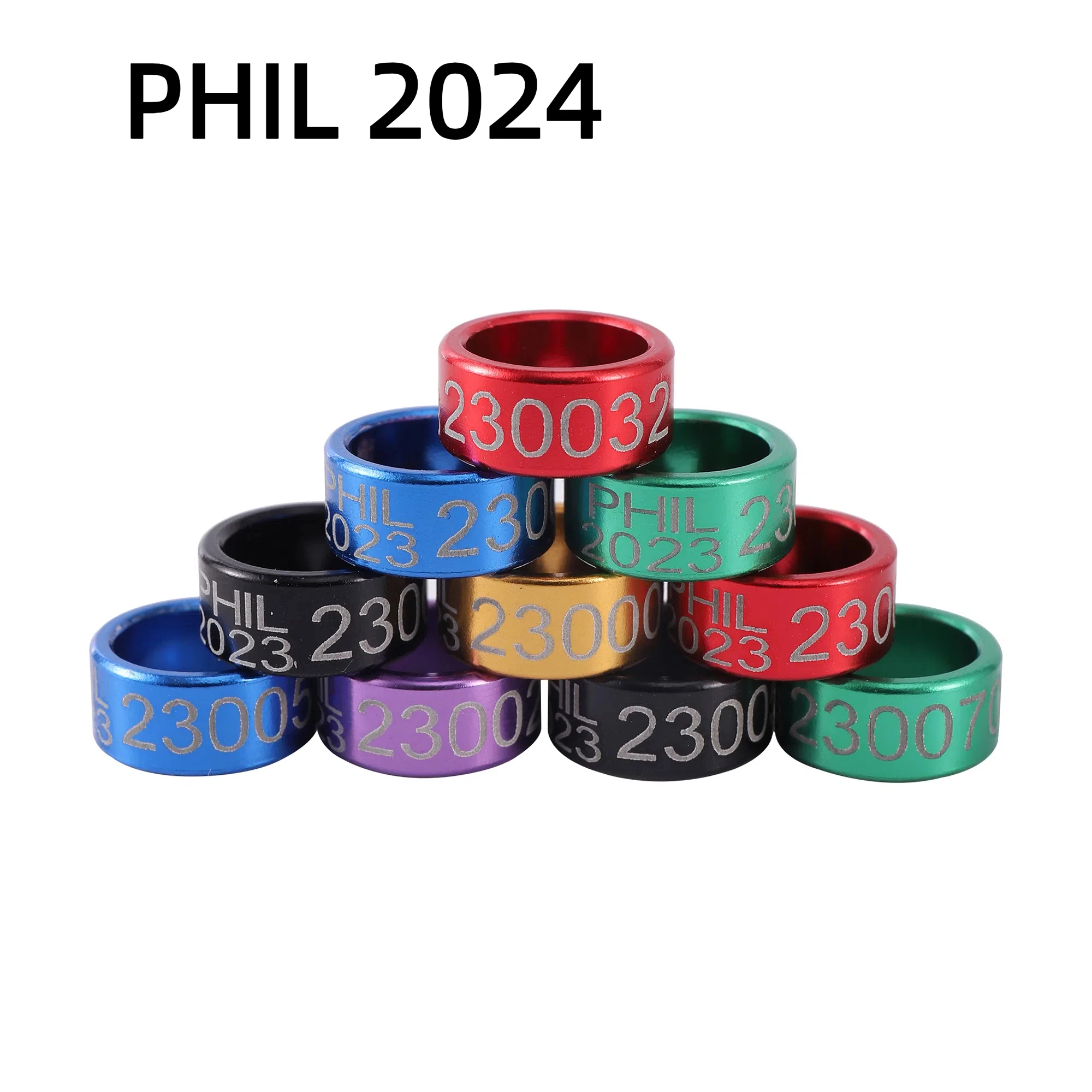 PHIL 2024 With Numbered Number Bird Parrot Pigeon Foot Ring High Quality Straight Tube Aluminum Foot Ring For Birding Supplies