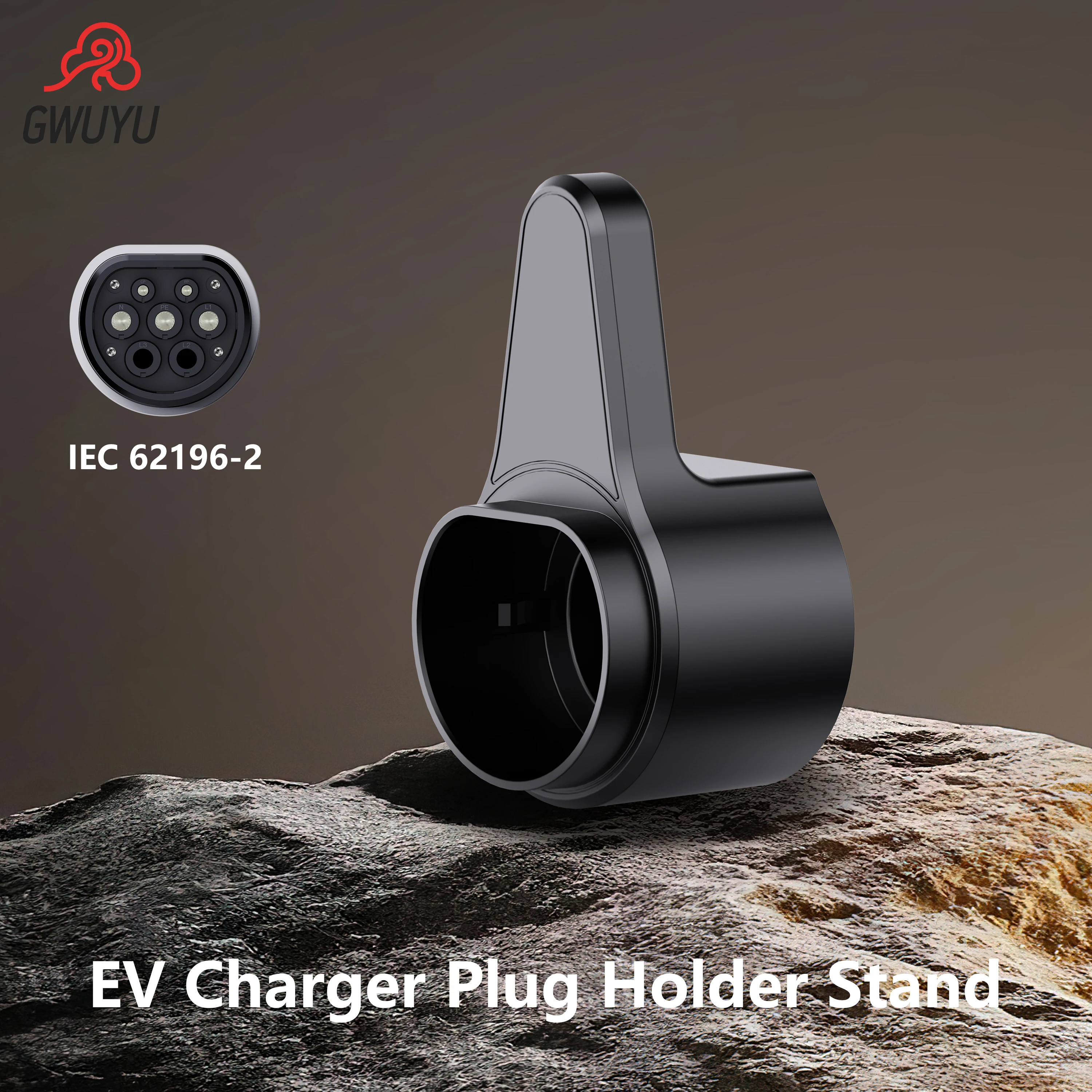 GWUYU OZ20 EV Charger Plug Holder Stand for TESLA Type 1 Type 2 GB-T Standard Electric Car Charger Wall Mount Bracket Socket