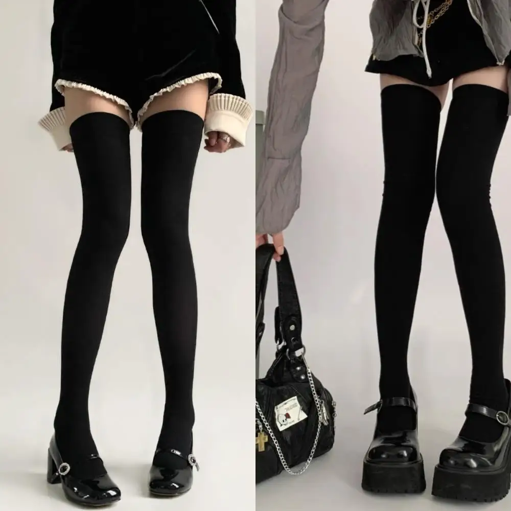 Herbst Hohe Elastizität Baumwolle Socken Thermische Leggings Frauen Dicke Strümpfe Super Lange Strumpf Frauen Lange Socken JK Zubehör