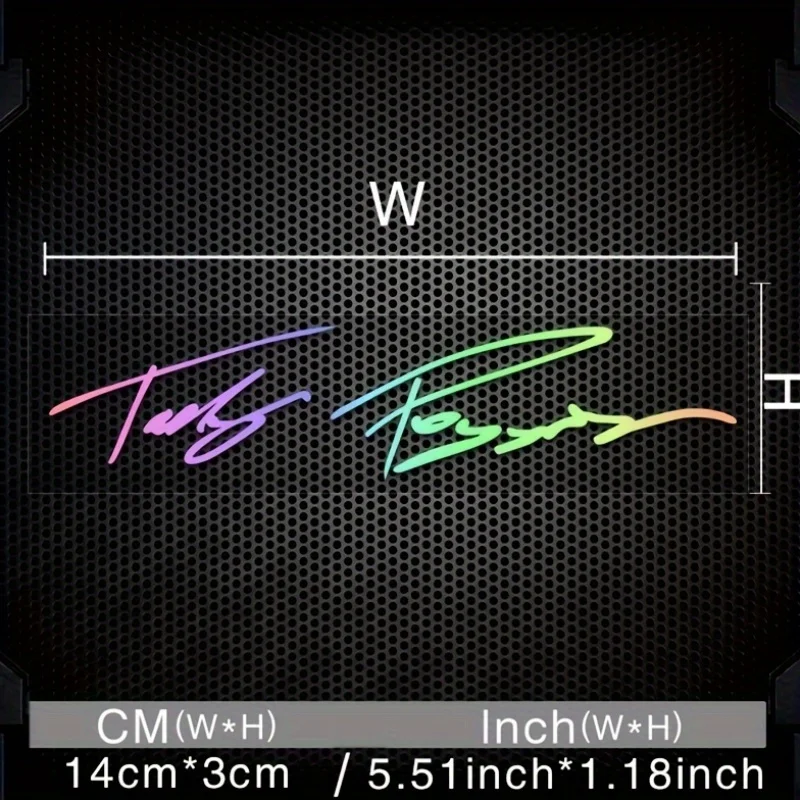 2pcs Signature Style Waterproof Vinyl Stickers, Multicolor Optional Decals  for Car & Motorcycle Decor