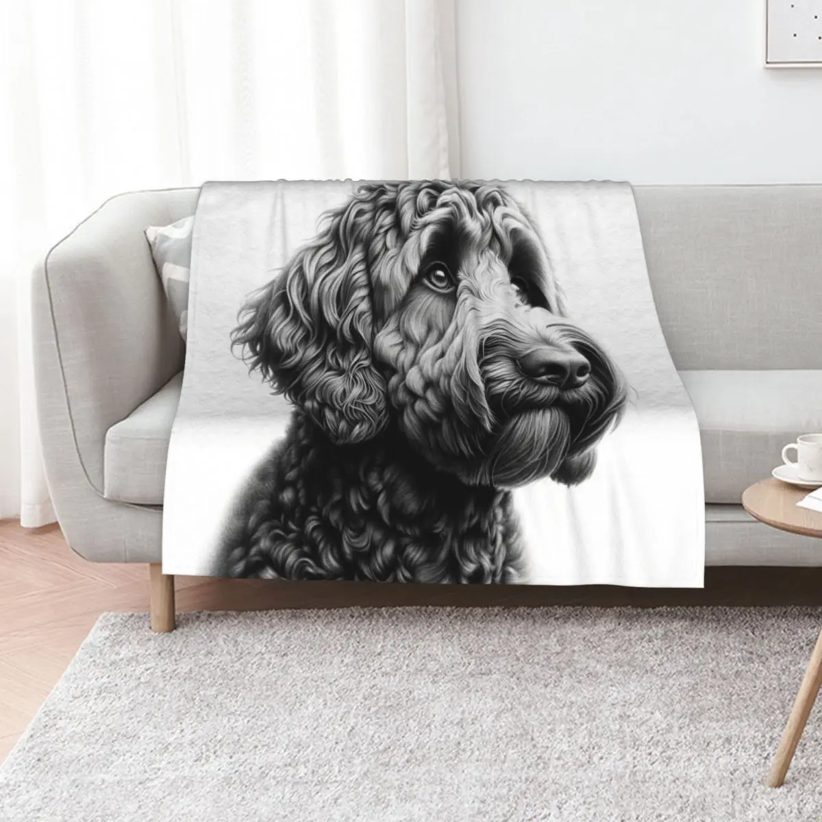 

Doodle Dog Black and White Throw Blanket Personalized Gift Decorative Throw Beautifuls for sofa Blankets