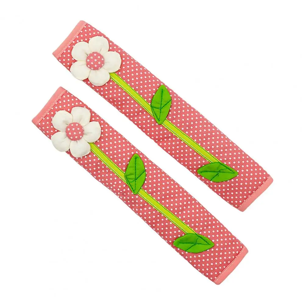 Cotton Linen Handle Covers Set of 2 Refrigerator Door Handle Covers with Flower Design Wear Resistant Non-fading Washable