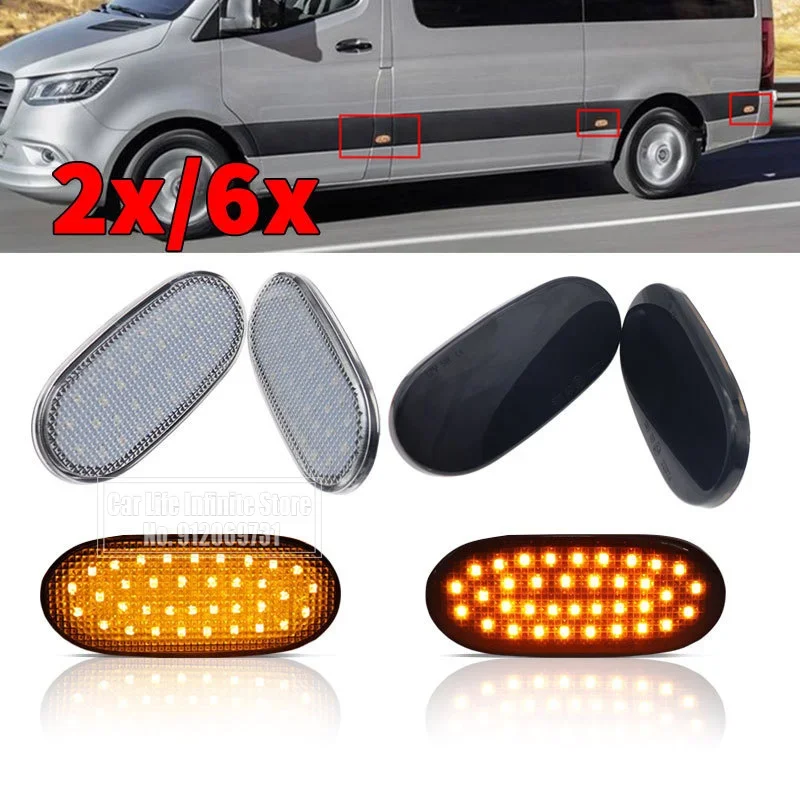 Dynamic LED Side Marker Light Side Repeater Lamp Turn Signal Light Panel Lamp For Benz Sprinter W906 For Volkswagen Crafter 2006