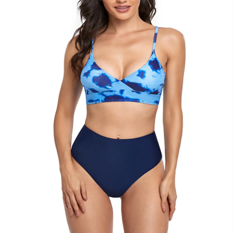 

New Swimsuit High Waist Bikini Tie Dye Print Swimsuit Women's Sexy separatesbikiniSuit