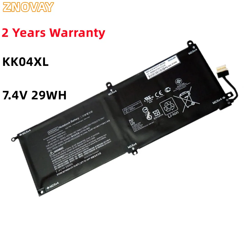 

ZNOVAY Laptop Batteries for KK04XL,HSTNN-IB6E,Pro x2 612 G1 Tablet,753703-005,753329-1C1,HSTNN-I19C,7.4V, 29WH, 2 cell