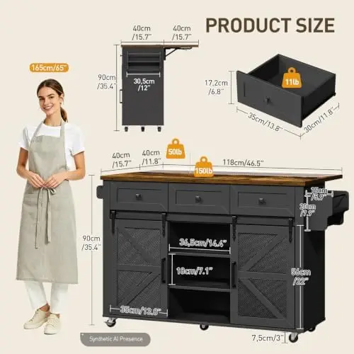 Thumbnail 2 - #8 Low Price Kitchen Island Carts Deals