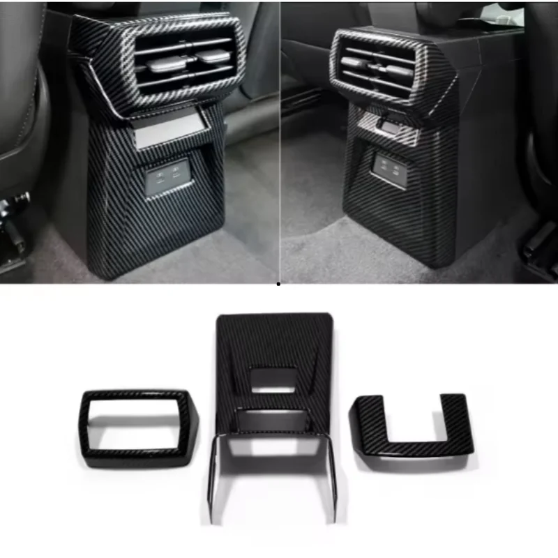 

Car Accessories for Audi A3L 8Y 2021-2023 ABS Carbon Fiber Printed Interior Rear Air Vent Outlet Cover Trim 3pcs