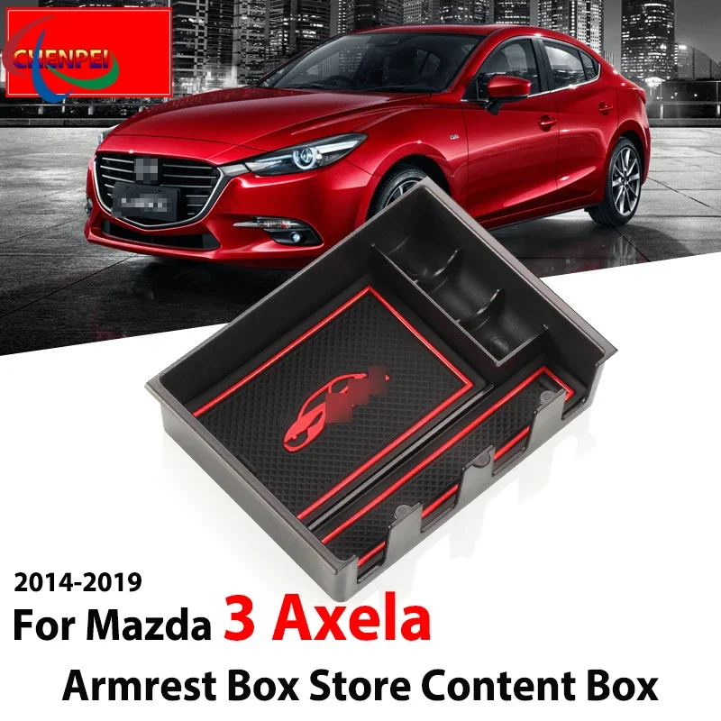 

Car Armrest Box Storage Center Console Organizer Container Holder Box For Mazda Axela 2014-2019 Car Accessories