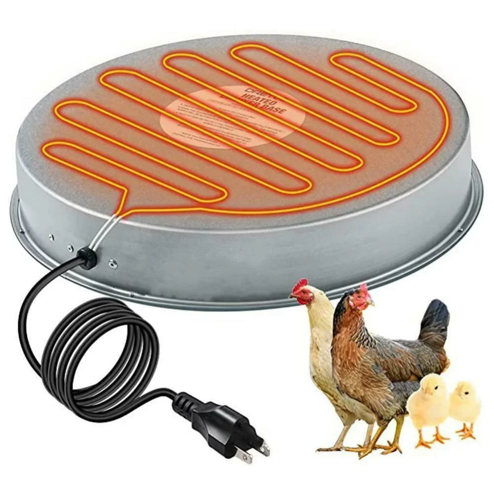 14.6 Inch Chicken Winter Water Heater Safe and Durable Heat Base Prevents Chicken/Poultry Drinking Water From Freezing