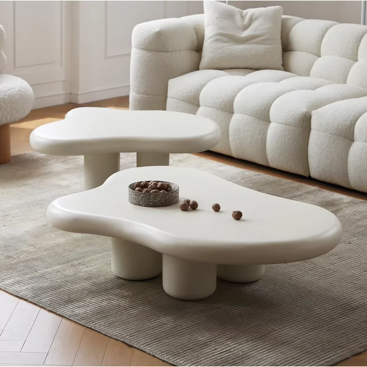 

New Style Wooden Cloud Design Coffee Table Small Living Room Side Table