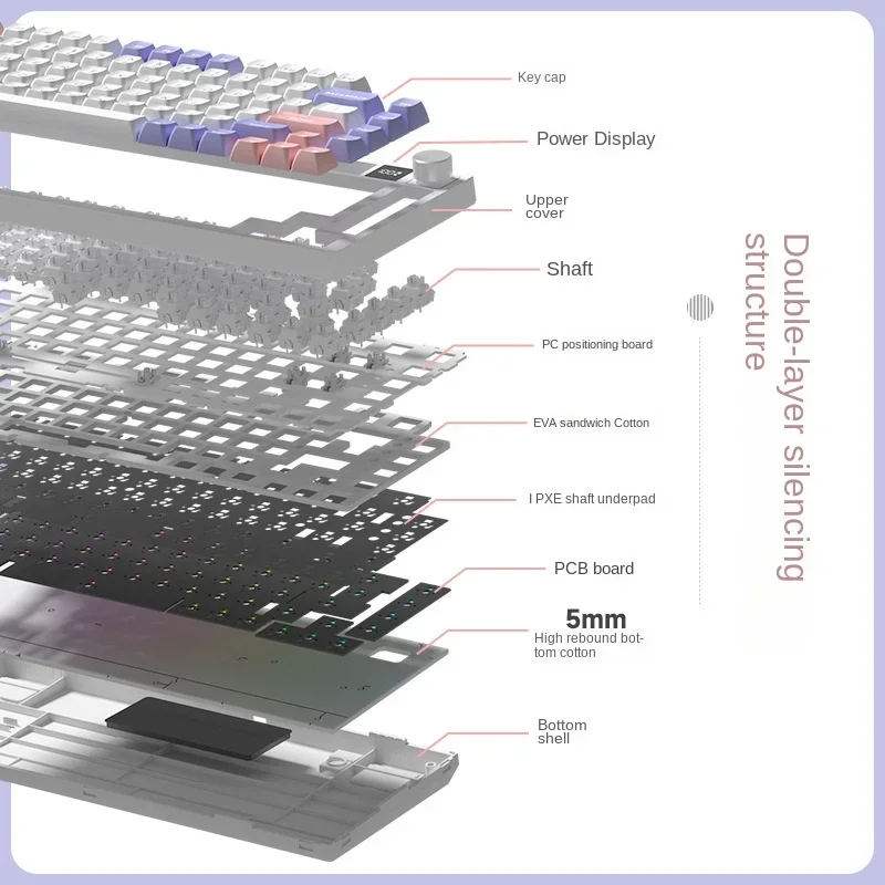 Kit de teclado inalámbrico Original K75, estructura de junta personalizada, Teclado mecánico para juegos totalmente intercambiable en caliente