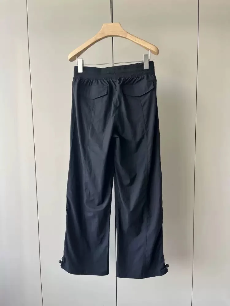 Women Sport Comfortable  Mid Waist Nine Pants Length Comfortable Casual Slimming Fitness Workout Yoga No Pockets Cargo Pants