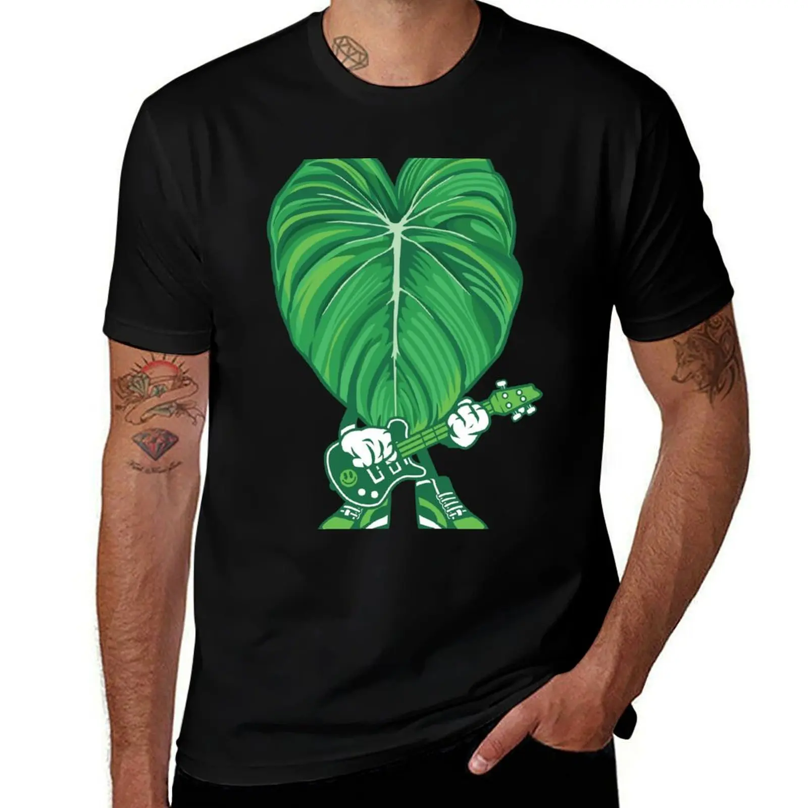 

Rocking out plant cartoon (Philodendron Pastazanum) T-Shirt anime figures cute tops mens graphic t-shirts anime