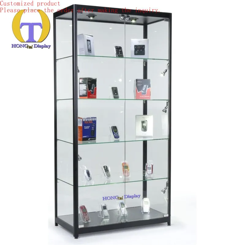 

Custom.Retail Shop Furniture Display for Mobile Phones Sturdy Frame Multi Layers With Lock for Perfume Shop Display