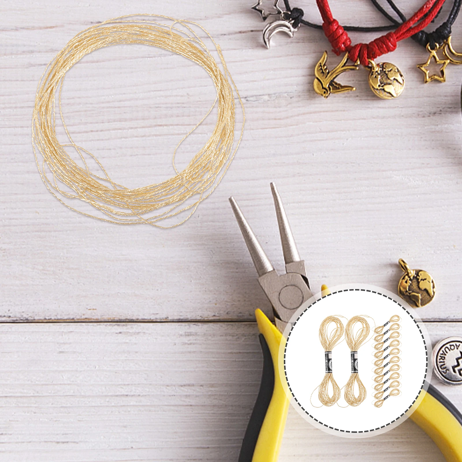 

Metal Wiring Thread Sewing Embroidery Yarn Metallic Needlework Threading Hand