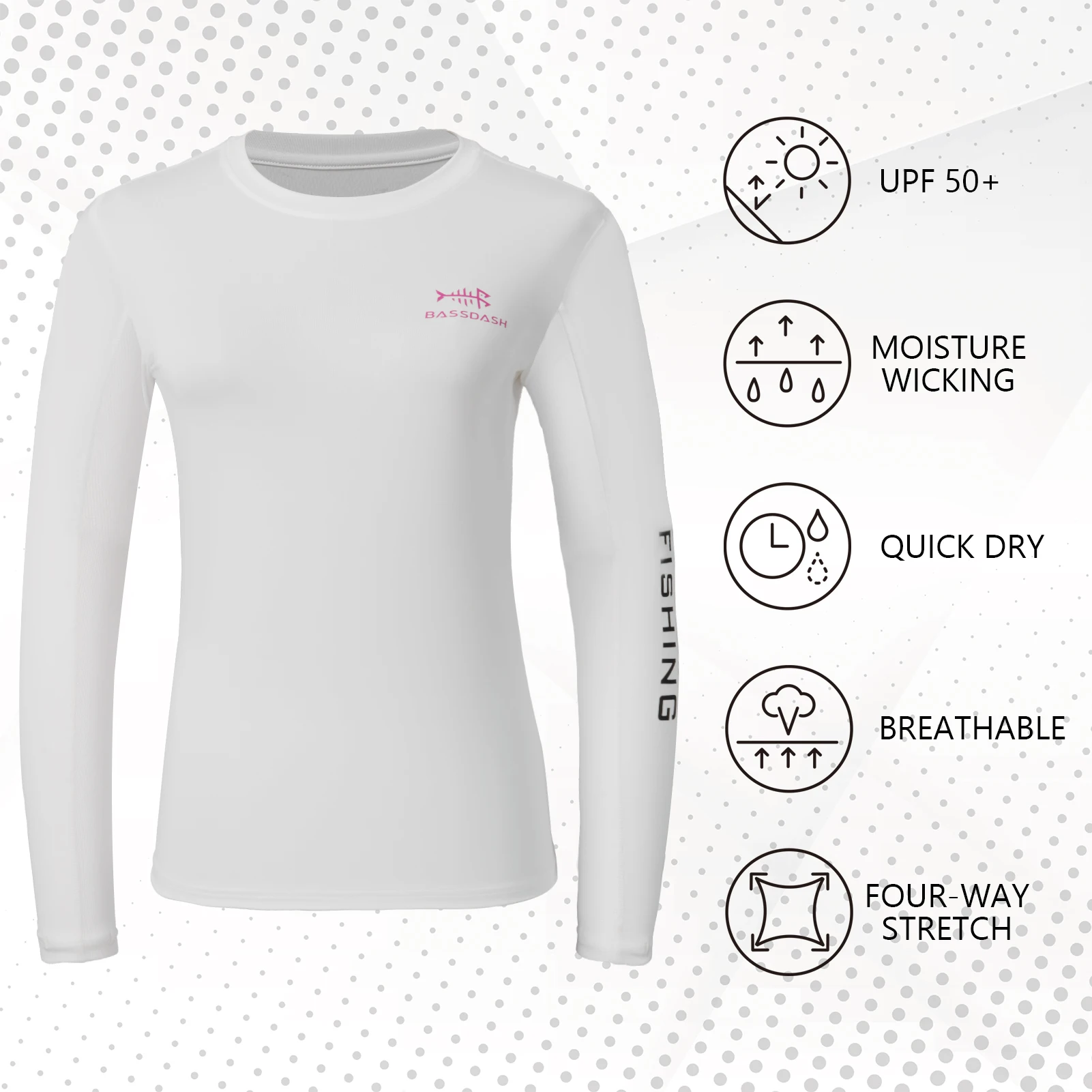 Bassdash Women’s UPF 50+ UV Sun Protection Long Sleeve Shirts Quick Dry Outdoor Performance T-Shirt for Fishing Hiking Kayaking