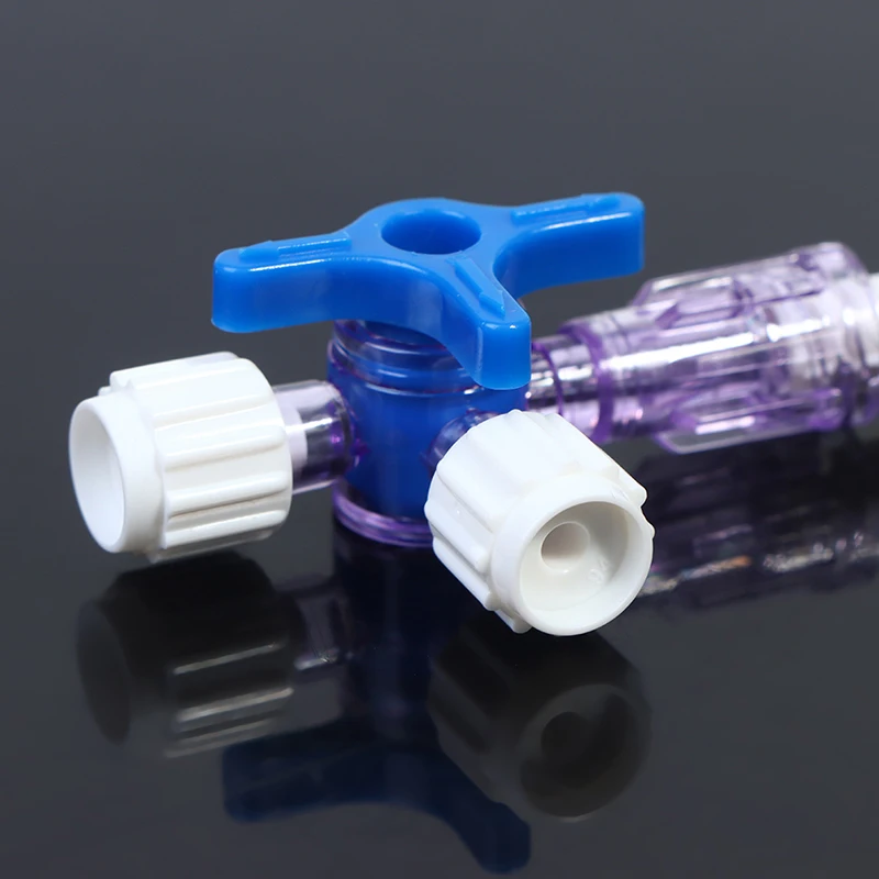 Plastic 2 Way Stop Cock For Clinical Hospital Luer Lock Adapter 3 Stopcock Flexiable T-Connector Extension Tube