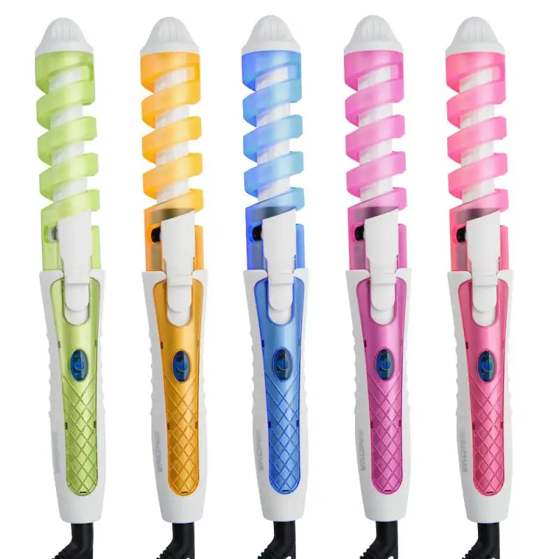 Automático espiral cabelo curling vara, cerâmica cônica, anti-escaldante, volume cabelo encrespador, salão estilo encrespadores, encrespador elétrico, v