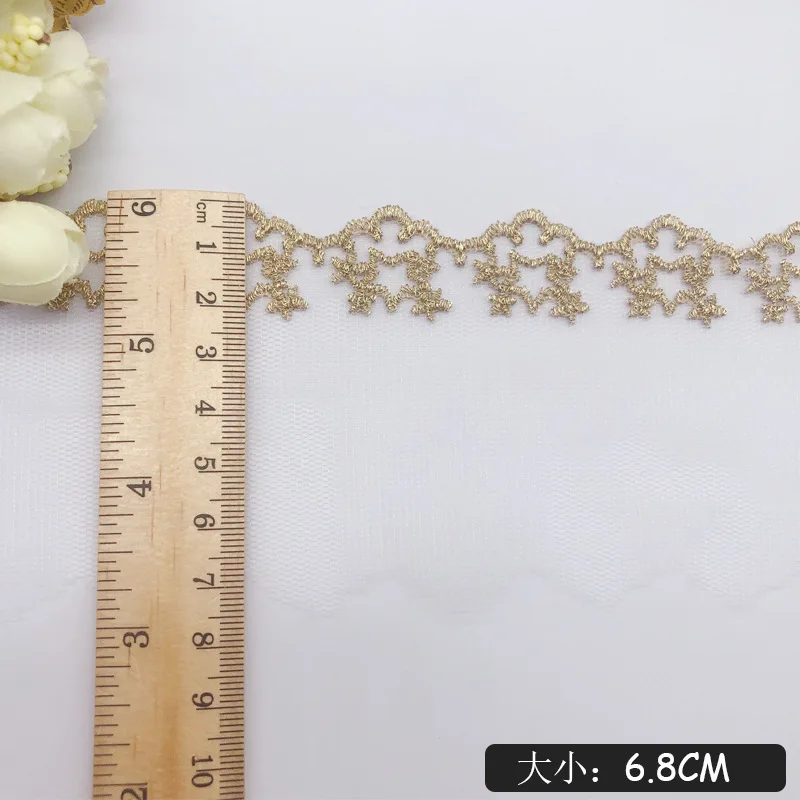 40Yards Rose Golden Lace Trimming For Clothing Accessories Dress Sewing Applique Costume Lace Fabrics Trim