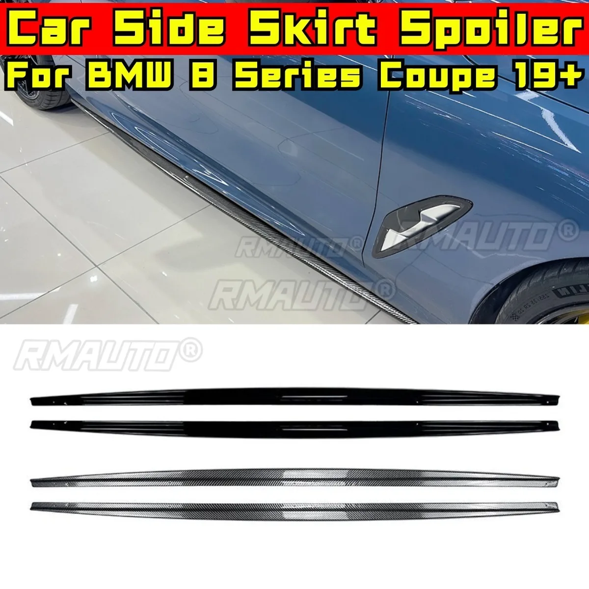 

Car Side Skirt Lip Spoiler Extension Diffuser Guard For BMW 8 Series Coupe G14 G15 M Sport 2019+MP Style Car Side Skirt Splitter