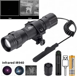 Luz de relleno infrarroja de visión nocturna, linterna de Zoom de caza táctica, iluminación IR, y 940nm IR850nm, último Zoom LED infrarrojo, alto brillo