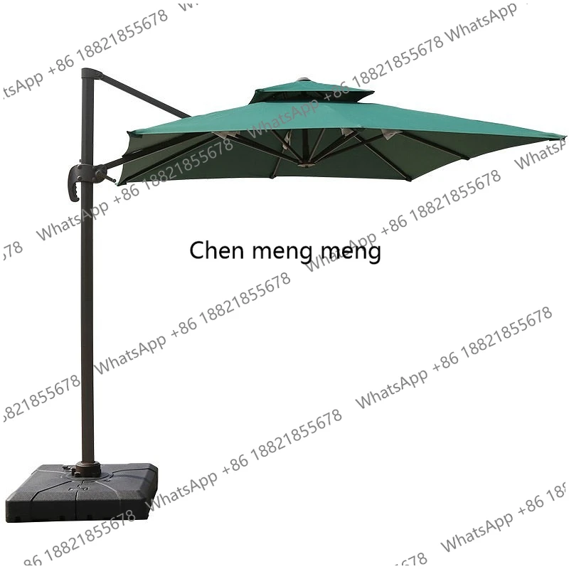 Outdoor Parasol Garden Umbrella 2.7*3m Foldable Retractable Large Umbrella Suitable for Courtyard Terrace Beach Swimming Pool