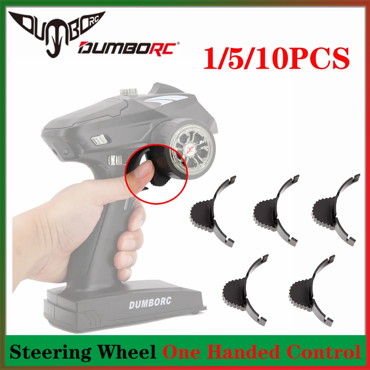 

1/5/10PCS DUMBORC Transmitter Steering Wheel One Handed Control Adapter for 4CH 6CH Remote Control Flysky NB4 SCX10 TRX4 TRX6
