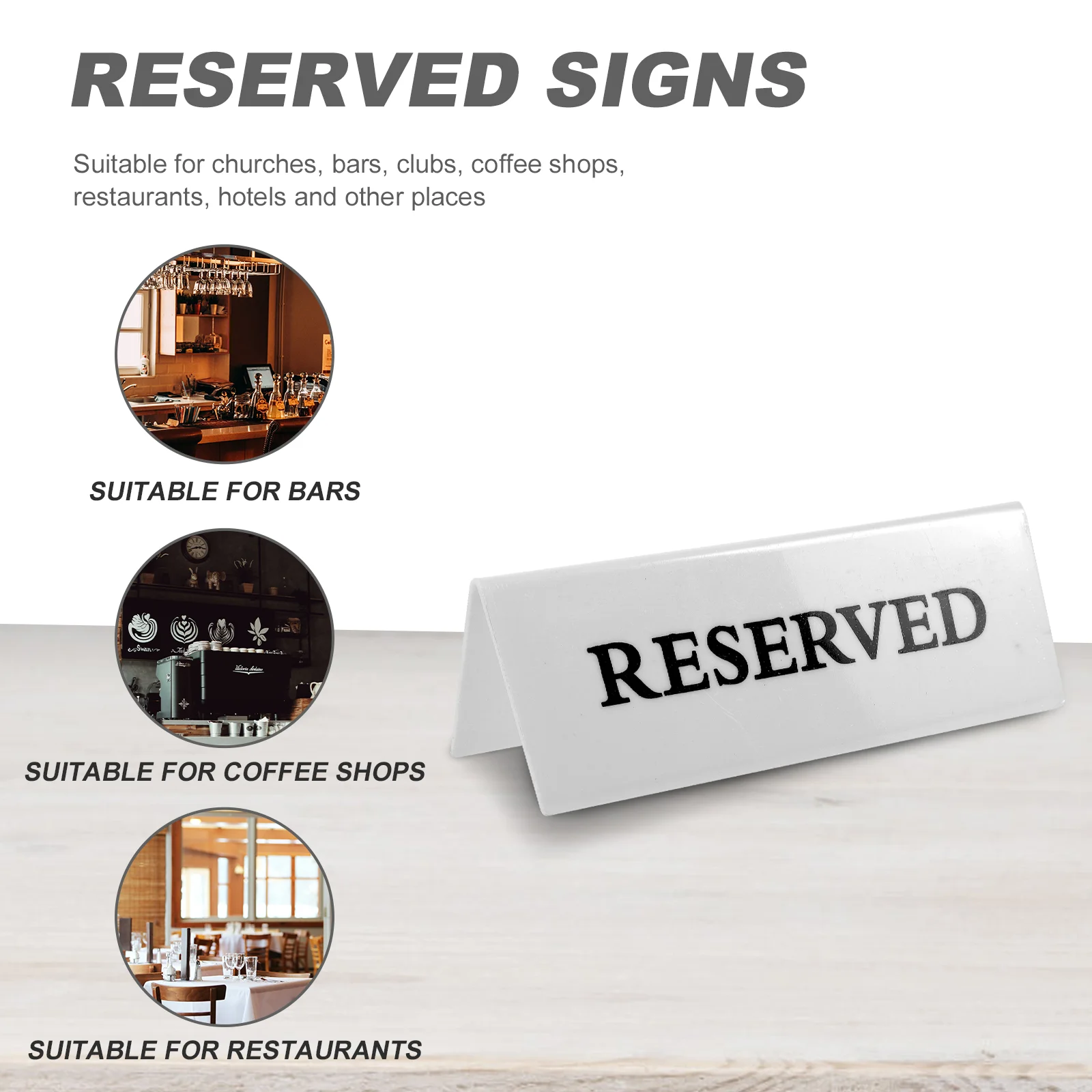 2 Pcs No Smoking Sign Wedding Decor Reserved Reservation Signs for Chairs Dining Table Acrylic Tables